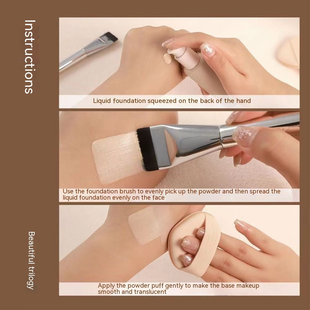 One-line Powder Foundation Brush Flat Head