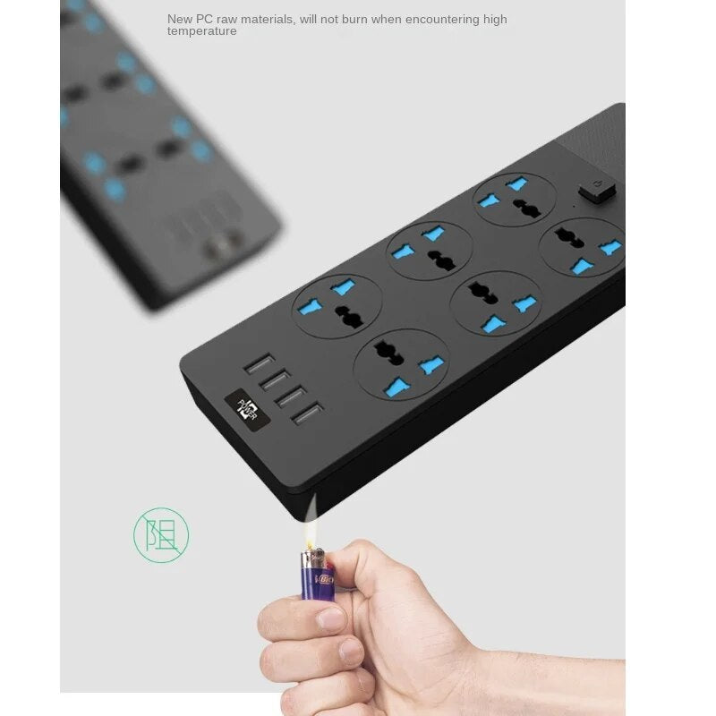 Power Strip Multifunctional High Power 3000W US Plug