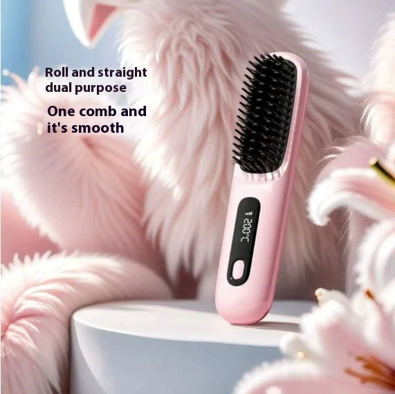 2 In 1 Straight Hair Comb Wireless Hair Straightener