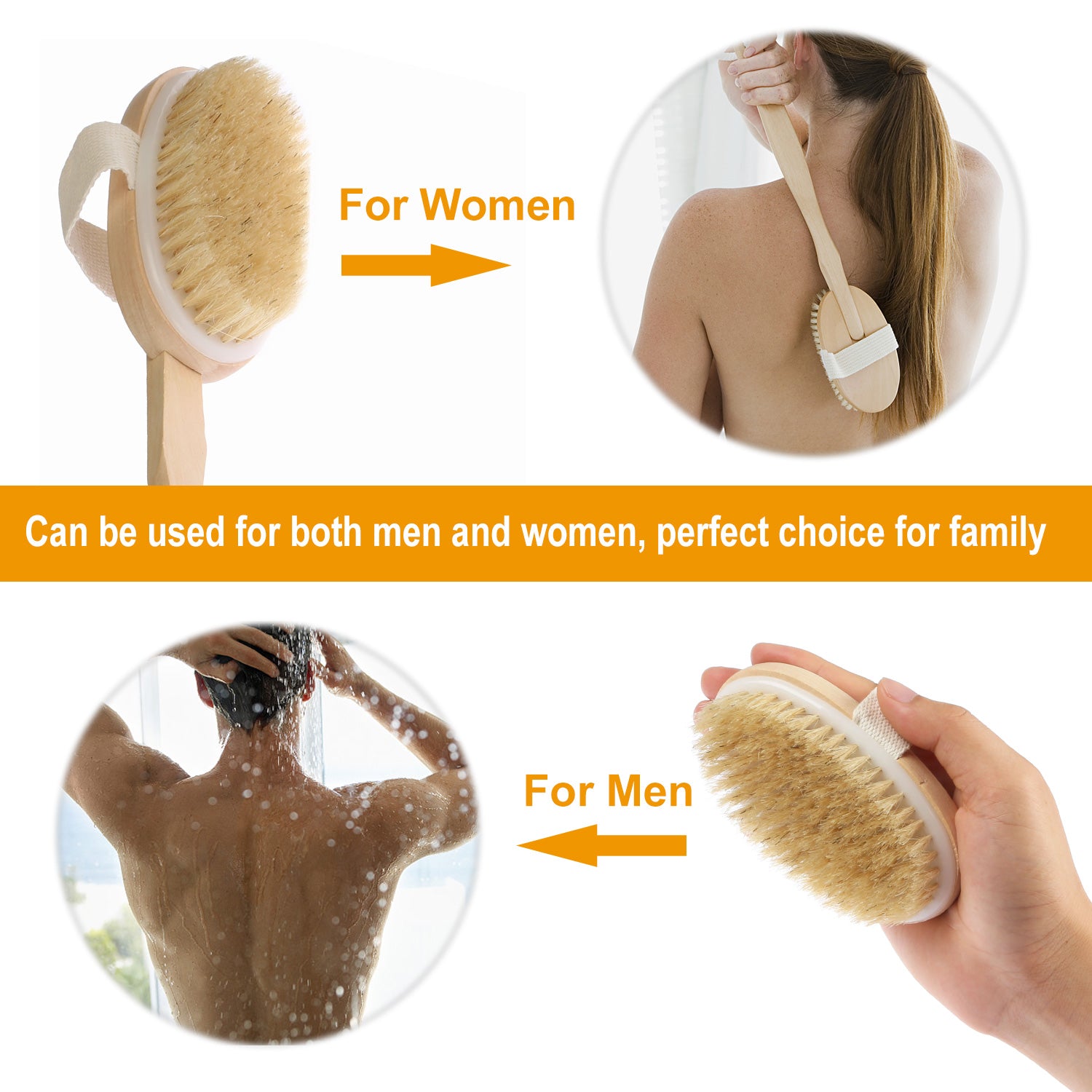 Bath Brush 15in Shower Body Back Scrubber
