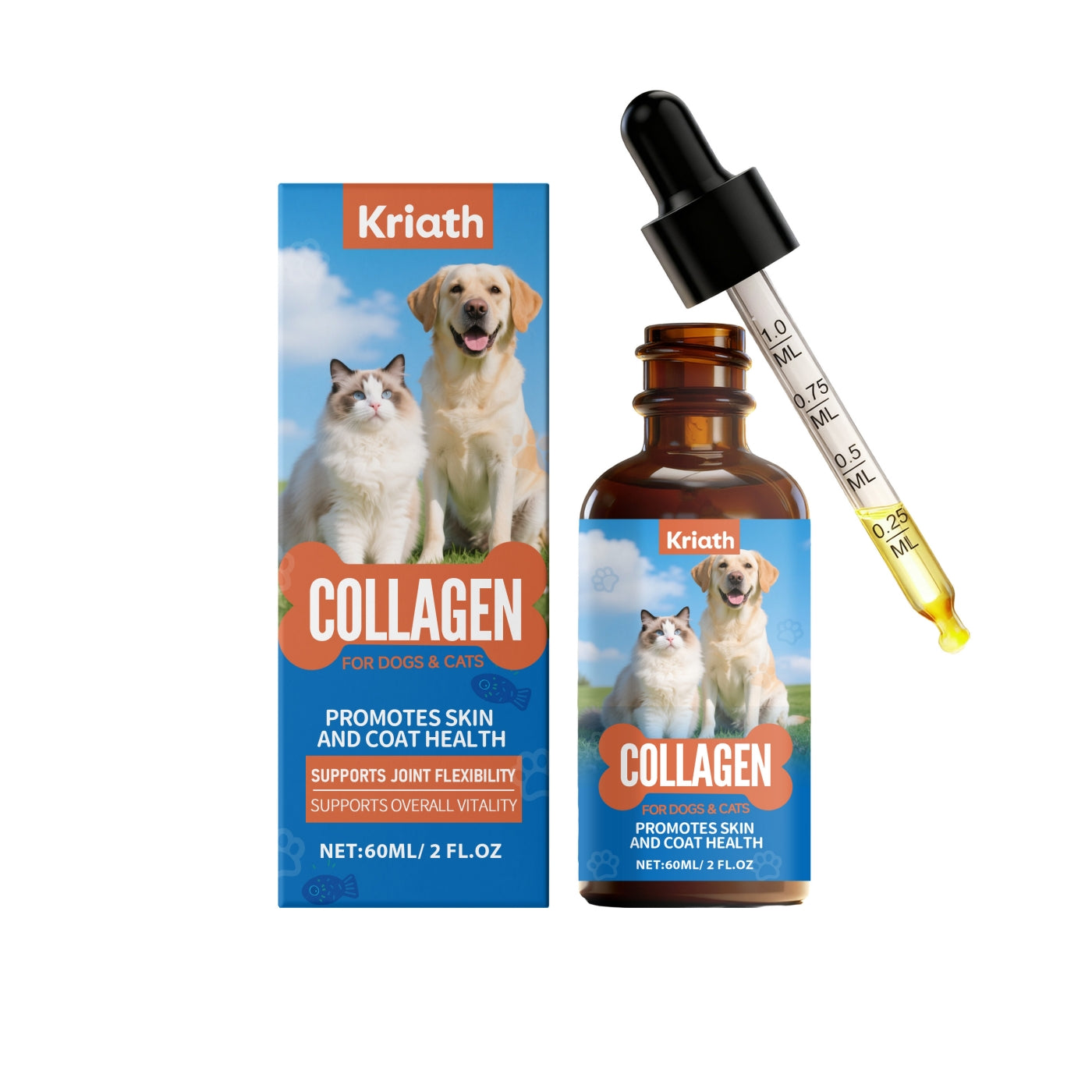 Liquid Collagen Drops For Cats And Dogs